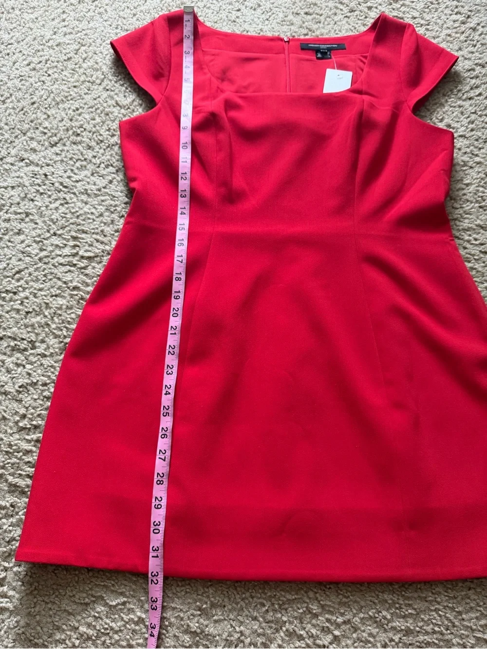 French Connection Azra Red Minidress 12 Cocktail Party Cap Sleeve Twill NWT